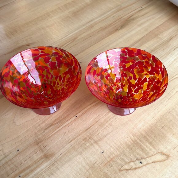 Martini or dessert glasses Handblown Artisan made Kingston Glass Set of 2 - Picture 6 of 6